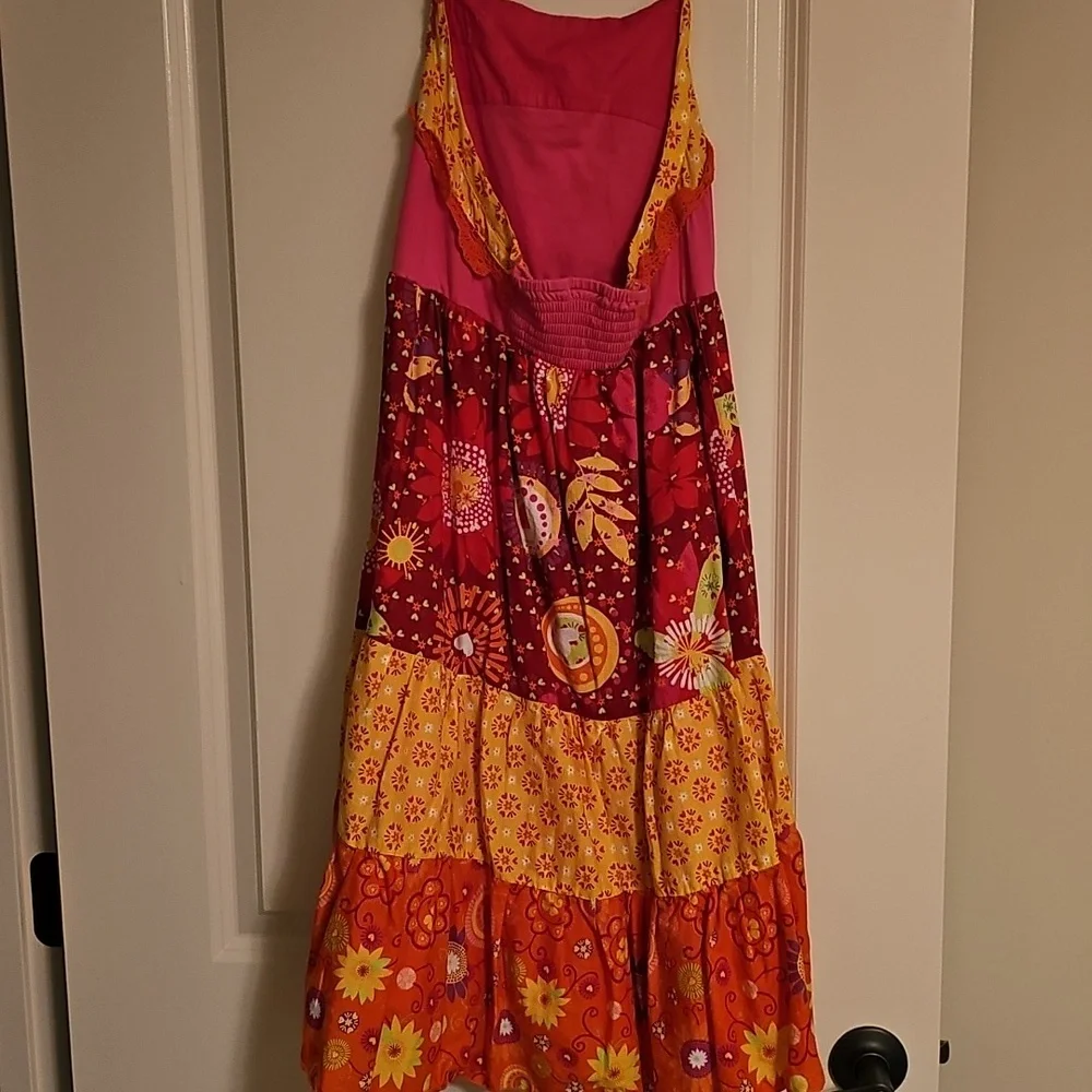 VTG Colorful 14 girls Dress TCP floral maxi  cotton